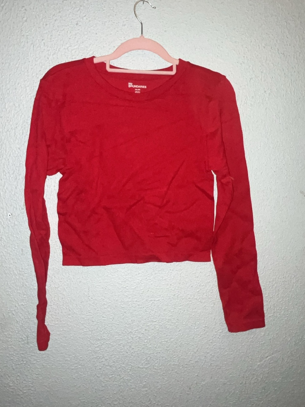 No Boundaries Red Long-Sleeve Crop Tee